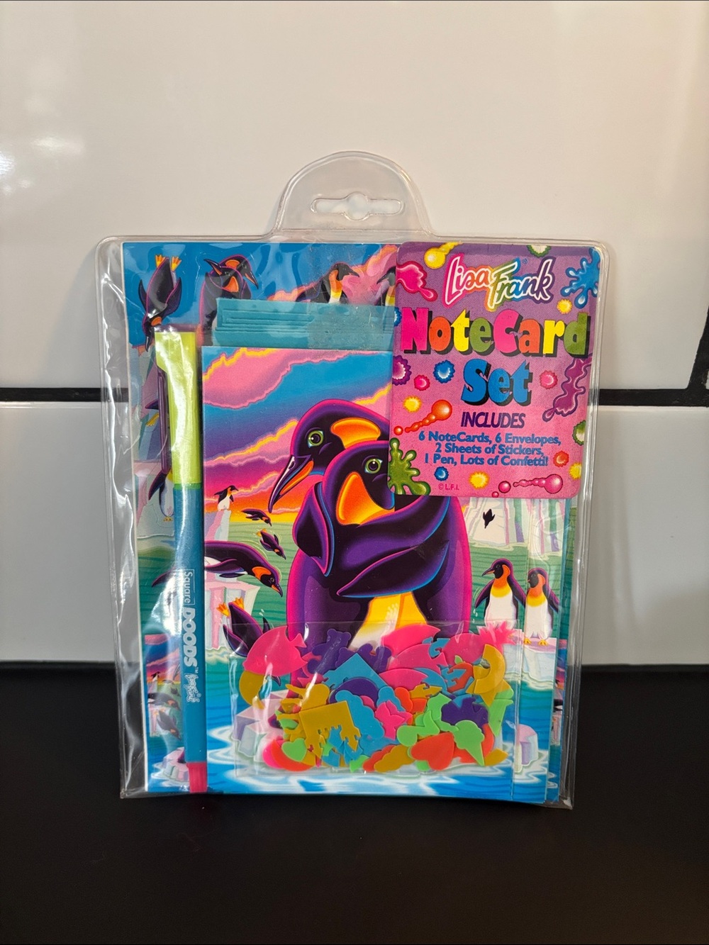 Vintage 90’s Lisa Frank Penguin Note Card Set NWT